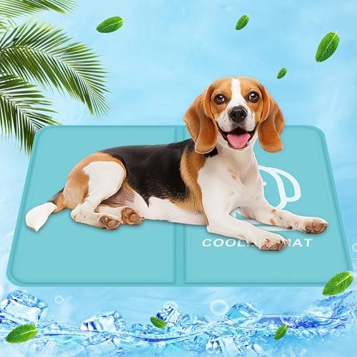 IEEILULU Kühlmatte für Hunde, Kühldecke Hund, Kühlende Hundematte mit Ungiftiges Gel, Kühlmatten Haustiere, Kühlpads Gel, Kühldecke Sommer für Zuhause, Weggehen oder im Auto (S, 50 x 65cm)