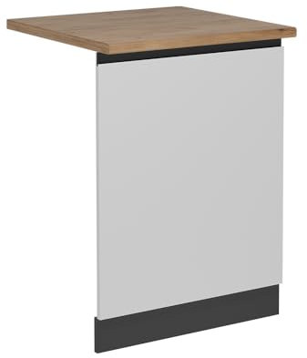 Vicco Panel Frontal del lavavajillas R-Line, Blanco, 60 cm, ET Roble