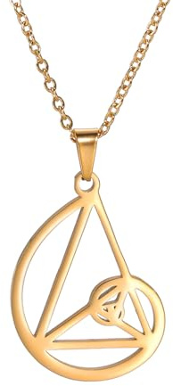 UNIFT Golden Ratio Halsketten für Frauen Männer Edelstahl Heilige Geometrie Fibonacci Spirale Zahlen Golden Ratio Anhänger Halskette Wissenschaft Schmuck Math Lover Architekten Geschenke (Gold)
