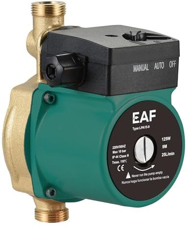 EAF EAFA15-9 – Automática Recirculación Calefacción y Agua Caliente en Duchas y Grifos Doméstica | 9m Máx – 3,6 m³/h Bomba de Presión de Agua para Casa, Bomba de Refuerzo de Presión