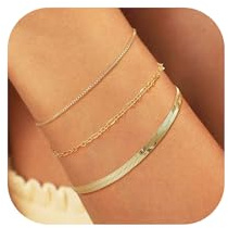 RMMD Armband Damen - 3 Stück Armband Damen Gold Schmuck Wasserfester Schmuck Armkette Mädchen Set Personalisiert Gold Armbänder Goldschmuck Geschenke für Frauen Mädchen