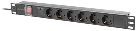 Lanberg Steckdosenleiste 6X Schuko m.Sch.,19;2m SCHW. C14