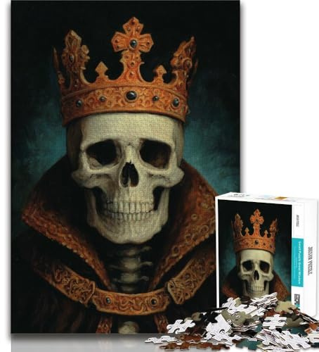 Skeleton King Puzzles für Erwachsene 1000, Lernspielzeug, Familienspiele mit passendem Poster und Quizblatt (38x26cm)