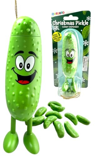 Westmon Works Christmas Pickle Ornament Candy Dispenser Pooping Sour Gherkin Shaped Hard Candies