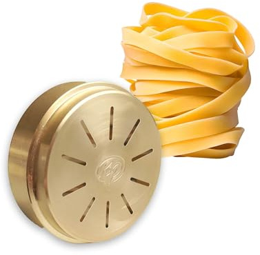 Kenny Professional Bronze Pasta-Matrizen kompatibel mit Kenwood Nudelpresse 'Pasta Fresca', Professionelle Nudelformen für Lange und Kurze Pasta-Sorten (Tagliatelle 8mm)