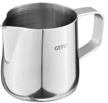 GEFU Milchkännchen Barista 150 ml - Edelstahl Milchkanne mit Skala | Ideal für Milchschaum & Latte Art - Präziser Ausgießer - Rostfreier Edelstahl - Spülmaschinengeeignet - 150 ml Füllmenge