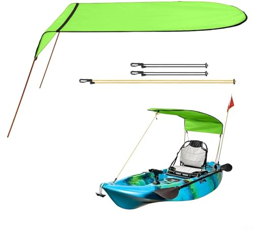Toldo para kayak y canoa de 125 x 110 x 65 cm para una sola persona, toldo con bolsa de almacenamiento para kayak, canoa, pesca en canoa (8)