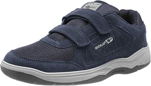 Gola Mens Navy Blue Touch Fastening Real Suede Leather Wide Fit EE Trainers 10 UK