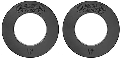 Micro Gainz Calibrated Fractional Weight Plate Set of 2 Plates, Choose Set (.25LB-1.25LB), Designed for Olympic Barbells for Strength Training & Micro Loading Bar Weights, Made in USA (Set of 1lb)
