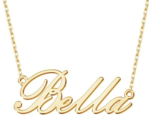 MissChic Namenskette, Silber Personalisierte Kette,18K Rosegold/Gold Vergoldet Kette mit Name, Geschenk für Freuen, Herren, Freundin, Mutter, Schwester