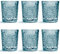 Libbey Drinking Glass Hobstar Blue - 355 ml / 35.5 cl - 6 Pieces - Vintage Design - Dishwasher Safe