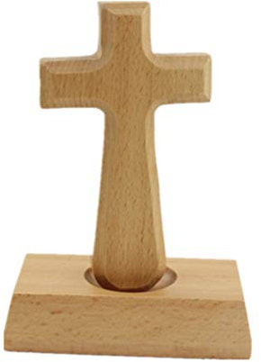 VOSAREA Tischdeko Schutzengel Stehendes Holzkreuz Tisch Altarkreuz Christliches Dekoratives Wandkreuz Ornamente Christliches für Weihnachten Hochzeitstag Holzkreuz Ornamente Kinderkreuz