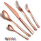 Juego de cubiertos de oro rosa de 30 piezas, juego de cubiertos de cobre de acero inoxidable, juego de cubiertos de oro rosa chapado en titanio, juego de utensilios de servicio para 6(cobre brillante)