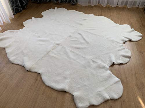 Sheepmania Sexto Schaffell Echt Geschoren - Natürlich Gegerbtes Lammfell Echt - Kurzes Dichtes Schaffell Echt - Teppich Decke Kamin Lammfelldecke Kinderwagen - Weiß