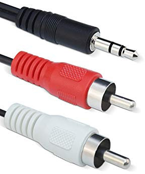 iYueMps RCA Audio Cable 3.5mm to 2RCA Cable,1.2m/4ft 3.5mm Male to 2 RCA (Red,White) Phono Male Stereo Audio Adapter Aux Cable for Computer Speaker Cable
