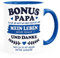Moonworks® Kaffee-Tasse Geschenk Bonus-Mama | Bonus Papa Stiefmutter | Stiefvater zum Muttertag | Vatertag Spruch Papa royal Keramik-Tasse