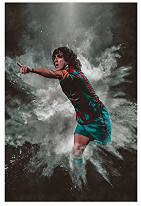 Carles Puyol Fußball-Poster, Leinwand, Wanddekoration, Schlafzimmer, Dekoration, Bild, Sport, Landschaft, Büro, Raumdekoration, Geschenk, 50 x 75 cm