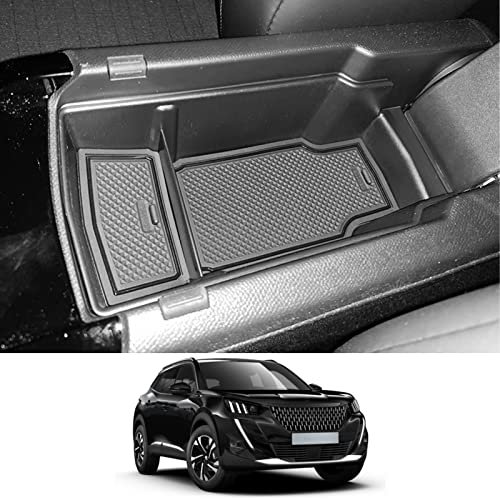 CDEFG Peugeot 208 E 208 2008 E-2008 GT 2020-2023 2024 2025 Mittelkonsole Armlehne Aufbewahrungsbox Handschuhfach Center Console Organizer mit Antirutschmatte Auto Zubehör