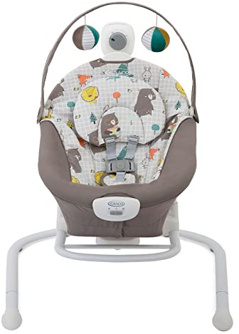 Graco - Duet Sway™ Columpio y hamaca 2 en 1, desde el nacimiento hasta los 6 meses aprox. (9 kg), asiento multidireccional, velocidades de balanceo ajustables, fantasia Bear Tales