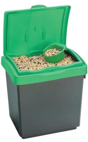 Chabrias Ltd Dry Storage Bin Plastic Box Container with Scoop & Lid Store Pet Food & Bird Seed (30 Litre)