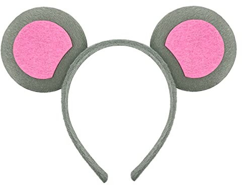 Oblique Unique® Haarreifen Maus Ohren Mäuschen Haarreif für Fasching Karneval Motto Party Kostüm Accessoires