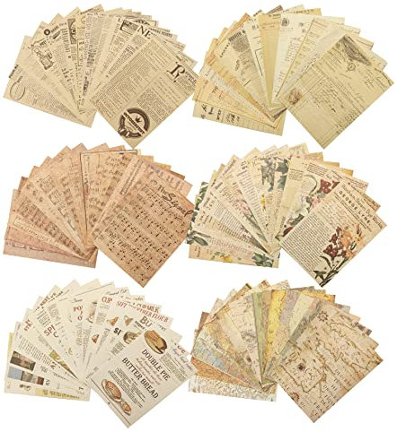LAPLBEKE 270 Blatt Scrapbook Papier, Vintage Junk Journal Kits, Ästhetisches Journaling Scrapbooking Zubehör für Bullet Journals Planer Raumdekor Collage Album Handwerk Projekte