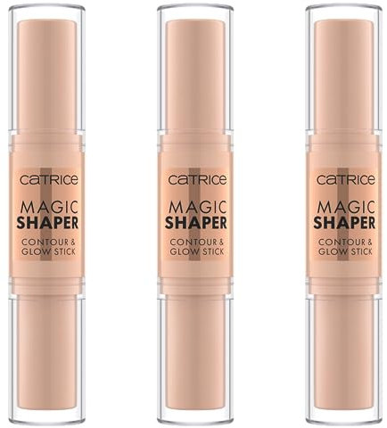 Catrice Magic Shaper Contour & Glow Stick, Konturstift, Nr. 010, Mehrfarbig, definierend, sofortiges Ergebnis, natürlich, vegan, ohne Parfüm, ohne Alkohol, ohne Parabene, 3er Pack (3x9g)