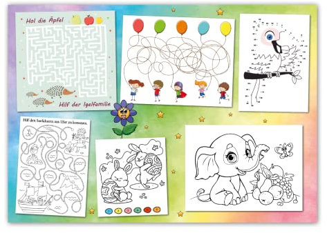 Primus Print - Papiertischsets Platzsets Tischsets zum ausmalen 50 Stück - Kinder Beschäftigung - Restaurant - Küche - Hotel - Verschiedene Motive - A3 (Spiele, 50)