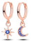 NARMO Dangle Drop Ohrringe 925 Sterling Silber Rose Gold Star&Moon Ohrringe Blau Cubic Zirkonia Hoop Ohrringe für Frauen Mädchen