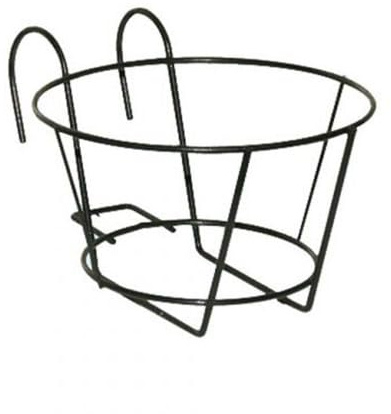 Mondo Viro - Portavasi Premium Jardinera Cuelga Macetas Base para balcón de hierro forjado en varios tamaños - Resistente ajustable barnizado resistente (redondo Ø 24 cm)
