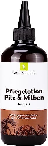 GREENDOOR Pflegelotion Pilz und Milbe für Tiere 250ml, Breitbandspektrum bei Pilzbefall und Parasitenbefall