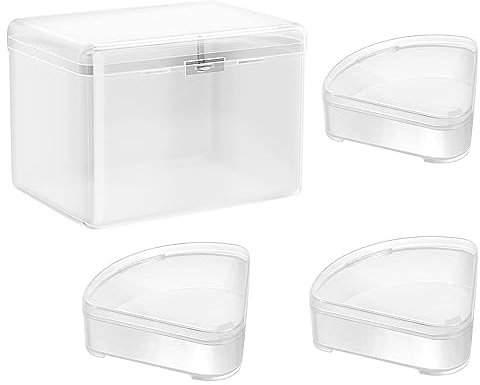 Kechmnew 4 Pcs Makeup Sponge Holder Case, Beauty Blender Holder Cosmetic Egg Makeup Sponge Powder Puff Protective Container Storage Box for Travel (Transparent)