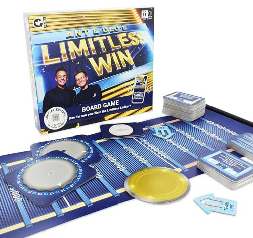 Ginger Fox Ant & Dec's Limitless Win Special Edition Board Game. Answer Fun Family Trivia Questions to Climb the Money Ladder. Just Like ITV's Hit TV Show. For 2+ Players, Aged 8+.