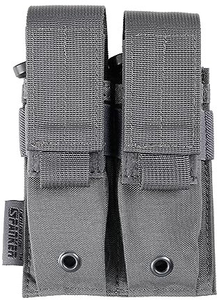 EXCELLENT ELITE SPANKER Molle Einzel/Doppel Pistole Mag Pouch Tactical Magazine Pouch Tool Organizer Holder (Grau, Doppelt)