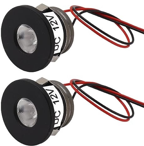 ViaGasaFamido 2 Stück Mini-LED-Strahler Strahler Licht Deckenstrahler 15 Grad Eingebettet 12 VDC 80 Lm Lichter für Watt 2 Stück Eingangs- und Landschaftsbaustrahler