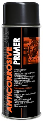 Deco Color 1 Stück ANTICORROSIVE PRIMER SCHWARZ 400ml - Grundierung/Haftgrund für z.B. Alufelgen, KFZ, Holz, Beton uvm. (1 Dose 400ml Grundierung Schwarz)