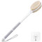 Back Scrubber Body Shower Brush: Anti Slip Long Handle Bath Brush with Stiff and Soft Bristles - Showering Exfoliator Wet or Dry Brushing for Women, Men, Elderly (Grey)