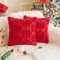 XNSHUN 2er Set Kissenbezug Weihnachten, Deko Kissenhüllen Weihnachtsdeko Plüschkissen Sofakissen Deko Bezug, Zierkissenbezug Für Kissen Sofa Schlafzimmer Wohnzimmer (50x50cm,Rot-Schneeflocke)