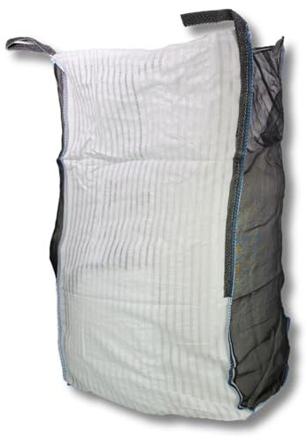 dm-Folien Holz Big Bag 90x90x140cm I 10 Stück I SWL 1.000 kg I Robuster Big Bag Holz mit 2 Ventilationsstreifen & HDPE-Netzen I Big Packs für Brennholz I stabil & belüftet