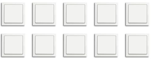 Busch-Jaeger future® linear 10er Komplett-Set: 2000/6 US Wechselschalter Einsatz + 1786-84 Wippe + 1721-84k Abdeckrahmen 1-fach, studioweiß