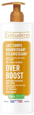 EVOLUDERM – Lait Concentré Hydratant Éclaircissant Over Boost – Ingrédients d’Origine Naturelle – Végan – Fabrication Française