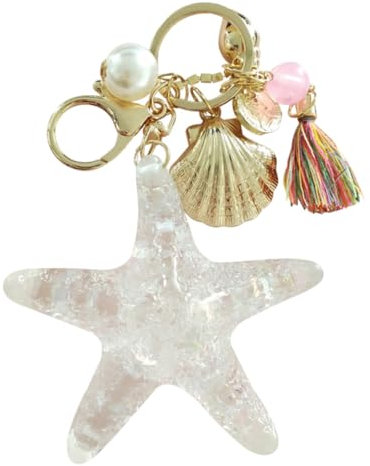 WATIIFUFU Schlüsselanhänger Mit Muscheln Und Quaste Schlüsselanhänger Idealer Für Schlüssel Taschen Handys