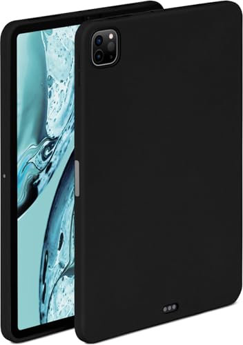 ONEFLOW Soft Case für Apple iPad Pro 12,9 (4. Gen. 2020) Hülle aus Silikon mit Kameraschutz, Silikonhülle mit Schutz fürs Display, Backcover Tablet Schutzhülle, weiche Tablethülle, Schwarz
