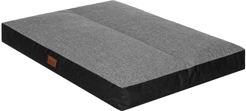 Hundekissen flauschig Hundematte - Waschbar Hundekissen flauschig - Haustierbett Hundematratze – für mittelgroße Hunde - M 70x50 cm - Hundebett, Hundekissen, Haustierbett - Dunkelgrau Kunstleinen