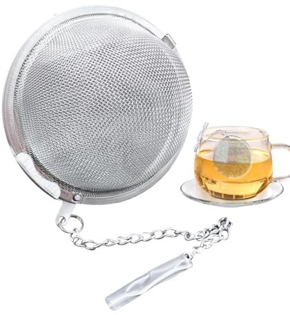 Boule à thé pour thé en feuilles – Infuseur à thé | Infuseur de thé en feuilles mobiles | Infuseur à thé 2 pièces pour thé en feuilles | Boule à thé en maille d'acier inoxydable | Passoires à thé Filt