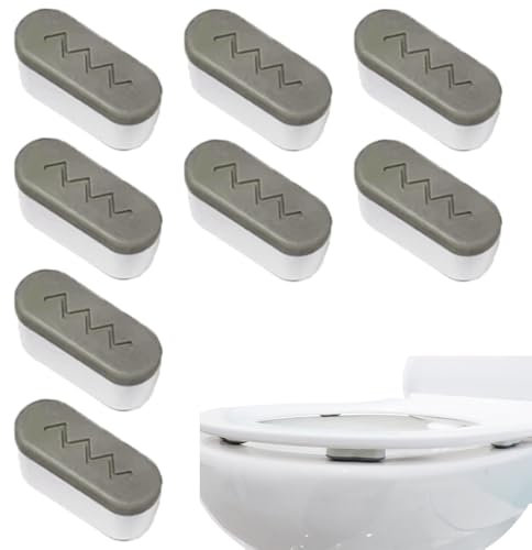 8 Pieces Toilet Seat Bumpers, Oval Rubber Toilet Seat Spacers with Self Adhesive Backing, Universal Lid Buffers Toilets Accessories for Home and Hotel