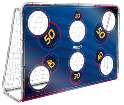 Neo-Sport Torwand Trainer Fußballtor 215 x 150 cm Fußballmatte mit Schusslöchern Wasserdicht Blau