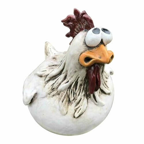 Generisch Hühnerzaun Dekoration Garten, Zaunhocker Keramik Huhn Gartendeko, Lustiges Gesicht Hühnerzaun Ornament, Huhn Gartendekos für Bauernhof, Terrasse, Rasen