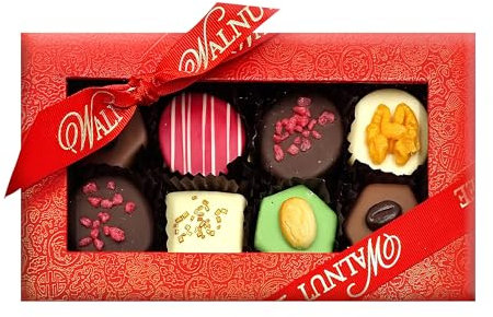 Walnut Tree – Chocolate Marzipan and Jam Biscuit Petit Fours in Chocolate Shells – Handcrafted Gourmet Gift Box – Luxury Sweet Selection – Birthday, Anniversary 190g