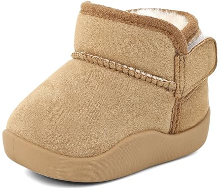 Cheerful Mario 1-5 Anni Stivaletti Bambino Bambina Invernali Scarpe Stivali Bimbo Bimba Peluche Caldo Foderato Facile da Indossare Khaki 28 EU Etichette 31